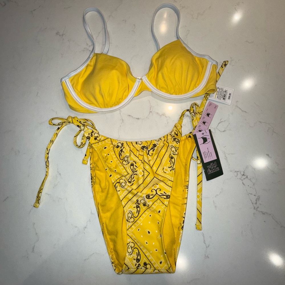 Sand & Shore plus wild fable Yellow Women’s Bikini with Bandana Print